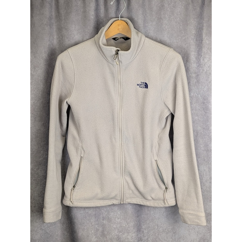 The North Face Womens TKA 100 Full Zip Fleece Jacket Oatmeal Cream Small S/P C11